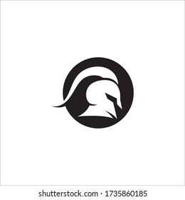 spartan logo and vector design helmet and head