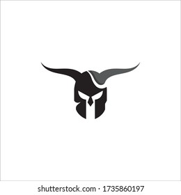 spartan logo and vector design helmet and head