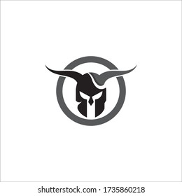 spartan logo and vector design helmet and head