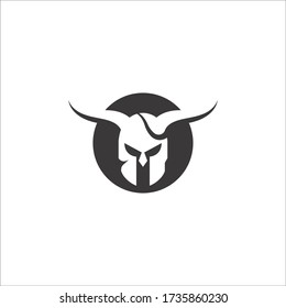 spartan logo and vector design helmet and head