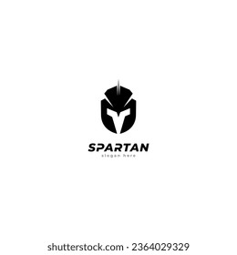 spartan logo and vector design helmet and head