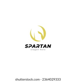 spartan logo and vector design helmet and head