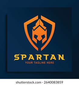 spartan logo vector design illustration. simple spartan greek gladiator logo. flat vector icon warrior knight armor