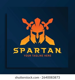 spartan logo vector design illustration. simple spartan greek gladiator logo. flat vector icon warrior knight armor