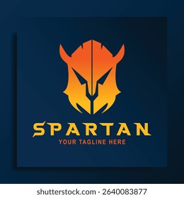 spartan logo vector design illustration. simple spartan greek gladiator logo. flat vector icon warrior knight armor