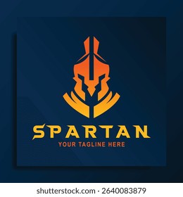 spartan logo vector design illustration. simple spartan greek gladiator logo. flat vector icon warrior knight armor