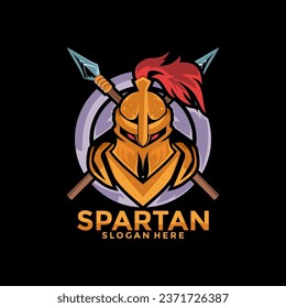 Spartan logo vector, Spartan helmet logo vector illustration design template