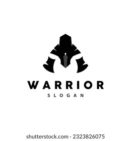 Spartan Logo, Vector Silhouette Warrior Knight Soldier Greek, Simple Minimalist Elegant Product Brand Design