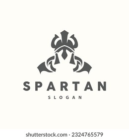 Spartan Logo, Vector Silhouette Warrior Knight Soldier Greek, Simple Minimalist Elegant Product Brand Design