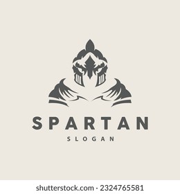 Spartan Logo, Vector Silhouette Warrior Knight Soldier Greek, Simple Minimalist Elegant Product Brand Design