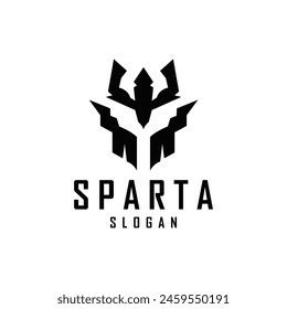 Spartan Logo, Vector Silhouette Warrior Knight Soldier Greek, Simple Minimalist Elegant Product Brand Design