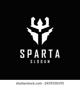 Spartan Logo, Vector Silhouette Warrior Knight Soldier Greek, Simple Minimalist Elegant Product Brand Design