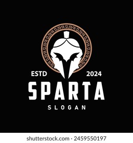Spartan Logo, Vector Silhouette Warrior Knight Soldier Greek, Simple Minimalist Elegant Product Brand Design