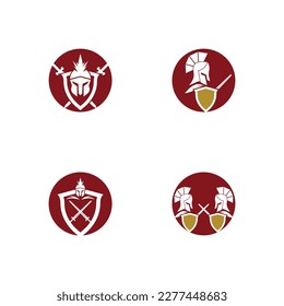 Vector con logotipo espartano Vector con logotipo Esparta Spartan Casco con logotipo Plantilla Icono