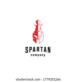línea de plantilla de vector de logotipo spartan