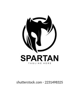 Spartan Logo, War Helmet Suit Vector, Barbarian Armor Icon, Viking, Gym Fit Design, Fitness