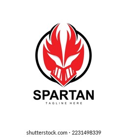 Spartan Logo, War Helmet Suit Vector, Barbarian Armor Icon, Viking, Gym Fit Design, Fitness