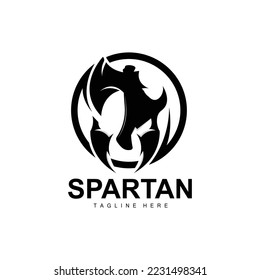Spartan Logo, War Helmet Suit Vector, Barbarian Armor Icon, Viking, Gym Fit Design, Fitness