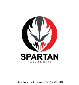 Spartan Logo, War Helmet Suit Vector, Barbarian Armor Icon, Viking, Gym Fit Design, Fitness