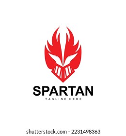 Spartan Logo, War Helmet Suit Vector, Barbarian Armor Icon, Viking, Gym Fit Design, Fitness