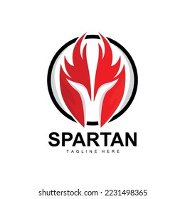 Spartan Logo, War Helmet Suit Vector, Barbarian Armor Icon, Viking, Gym Fit Design, Fitness