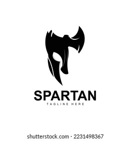 Spartan Logo, War Helmet Suit Vector, Barbarian Armor Icon, Viking, Gym Fit Design, Fitness