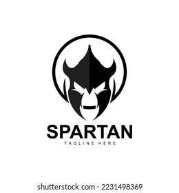 Spartan Logo, War Helmet Suit Vector, Barbarian Armor Icon, Viking, Gym Fit Design, Fitness