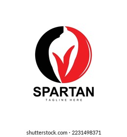 Spartan Logo, War Helmet Suit Vector, Barbarian Armor Icon, Viking, Gym Fit Design, Fitness
