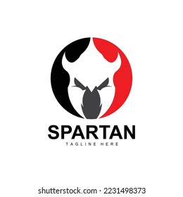 Spartan Logo, War Helmet Suit Vector, Barbarian Armor Icon, Viking, Gym Fit Design, Fitness