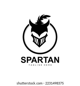 Spartan Logo, War Helmet Suit Vector, Barbarian Armor Icon, Viking, Gym Fit Design, Fitness