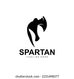 Spartan Logo, War Helmet Suit Vector, Barbarian Armor Icon, Viking, Gym Fit Design, Fitness