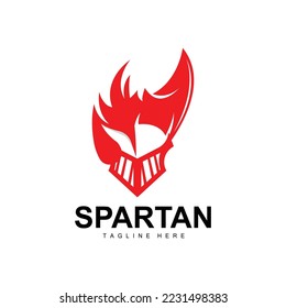 Spartan Logo, War Helmet Suit Vector, Barbarian Armor Icon, Viking, Gym Fit Design, Fitness