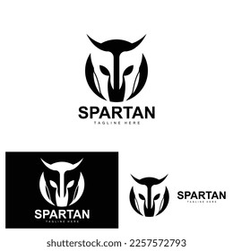 Spartan Logo, War Helmet Suit Vector, Barbarian Armor Icon, Viking, Gym Fit Design, Fitness