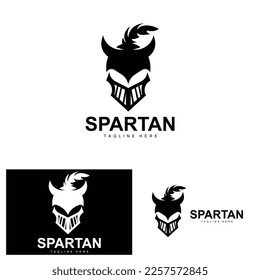 Spartan Logo, War Helmet Suit Vector, Barbarian Armor Icon, Viking, Gym Fit Design, Fitness