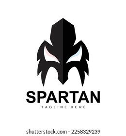 Spartan Logo, War Helmet Suit Vector, Barbarian Armor Icon, Viking, Gym Fit Design, Fitness
