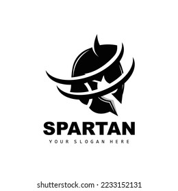 Spartan Logo,Vector Viking, Barbarian, War Helmet Design, Product Brand Illustration