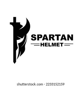 Spartan Logo,Vector Viking, Barbarian, War Helmet Design, Product Brand Illustration