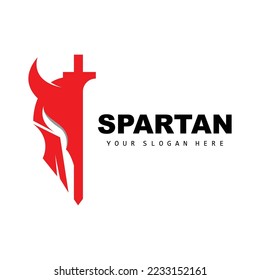 Spartan Logo,Vector Viking, Barbarian, War Helmet Design, Product Brand Illustration