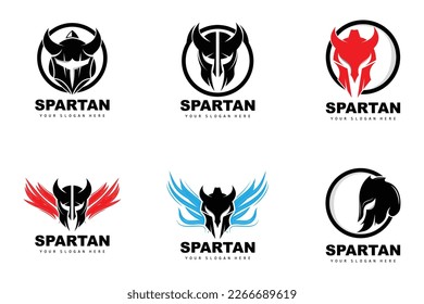 Spartan Logo,Vector Viking, Barbarian, War Helmet Design, Product Brand Illustration