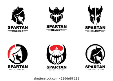 Spartan Logo,Vector Viking, Barbarian, War Helmet Design, Product Brand Illustration