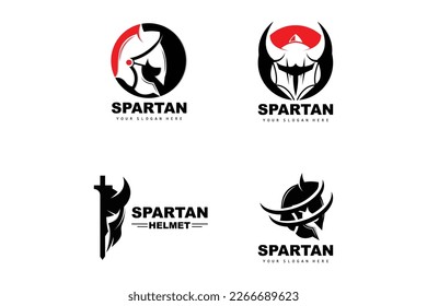 Spartan Logo,Vector Viking, Barbarian, War Helmet Design, Product Brand Illustration