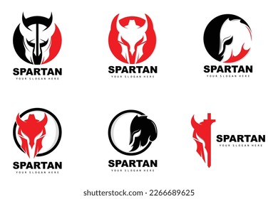 Spartan Logo,Vector Viking, Barbarian, War Helmet Design, Product Brand Illustration