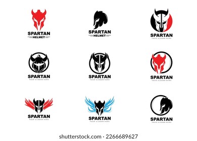 Spartan Logo,Vector Viking, Barbarian, War Helmet Design, Product Brand Illustration