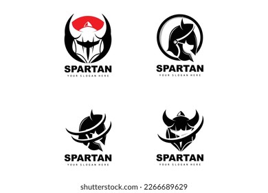 Spartan Logo,Vector Viking, Barbarian, War Helmet Design, Product Brand Illustration