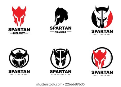 Spartan Logo,Vector Viking, Barbarian, War Helmet Design, Product Brand Illustration