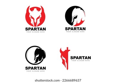 Spartan Logo,Vector Viking, Barbarian, War Helmet Design, Product Brand Illustration