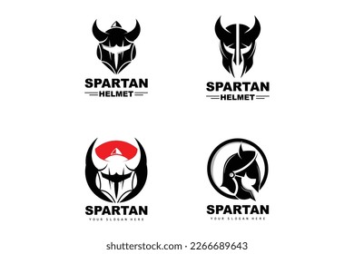 Spartan Logo,Vector Viking, Barbarian, War Helmet Design, Product Brand Illustration