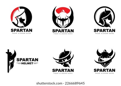 Spartan Logo,Vector Viking, Barbarian, War Helmet Design, Product Brand Illustration