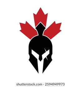 spartan maple leaf logo design vector icon.