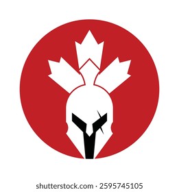spartan maple leaf logo design vector icon.